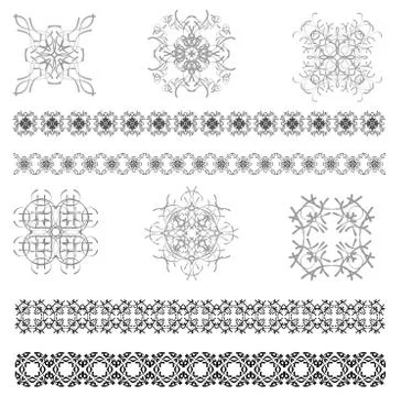 Collection of ornamental rule lines in different design styles. vector Stock Illustration