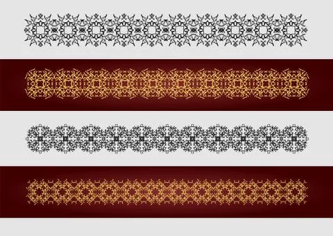 Collection of ornamental rule lines in different design styles. vector illust Stock Illustration