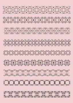 Collection of Ornamental Rule Lines in Different Design styles Stock Illustration
