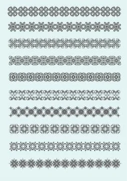 Collection of Ornamental Rule Lines in Different Design styles Stock Illustration