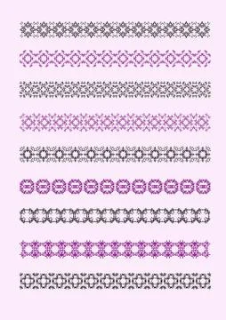 Collection of Ornamental Rule Lines in Different Design styles Stock Illustration