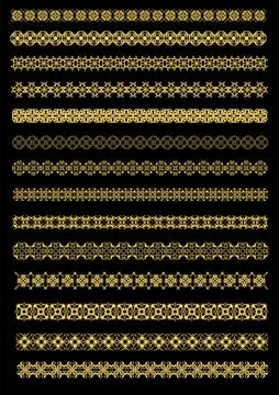 Collection of Ornamental Rule Lines in Different Design styles. Hand drawn .. Stock Illustration