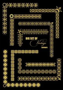 Collection of Ornamental Rule Lines in Different Design styles. Hand drawn .. Stock Illustration
