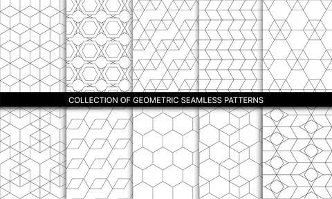 Collection of ornamental seamless patterns. Set of repeatable backgrounds with Stock Illustration