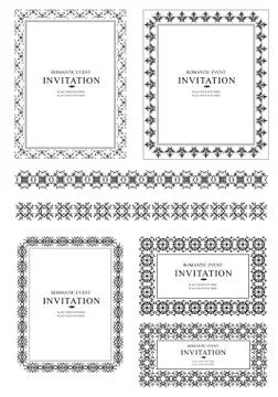 Collection of ornate vector frames Illustrazione stock