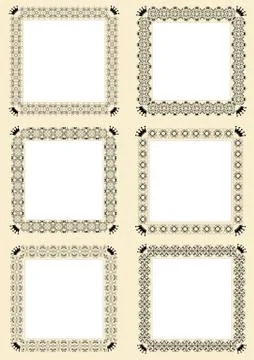 Collection of ornate vintage vector frames with sample text. perfect as invit Illustrazione stock