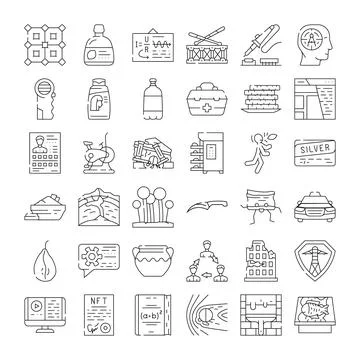 Collection of outline linear web icons set イラスト素材