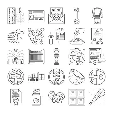 Collection of outline linear web icons set 스톡 일러스트