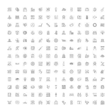 Collection of outline style web design icons Stockillustratie