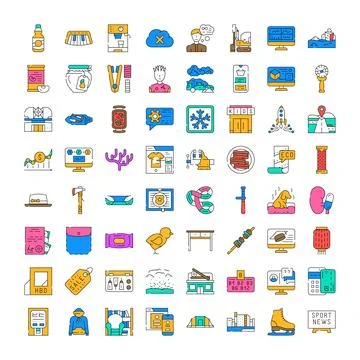 Collection of outline vector icons for various concepts 스톡 일러스트