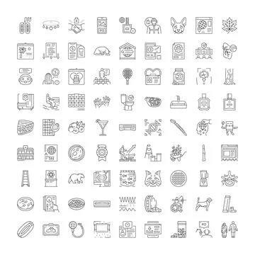Collection of outline web application interface icons Illustrazione stock