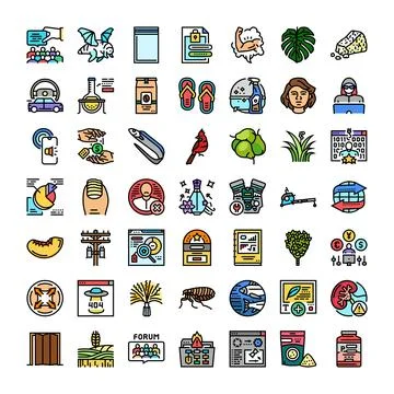 Collection of outline web icons for various concepts イラスト素材