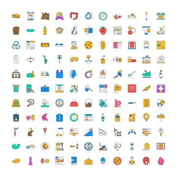 Collection of outline web icons vector illustrations Illustrazione stock