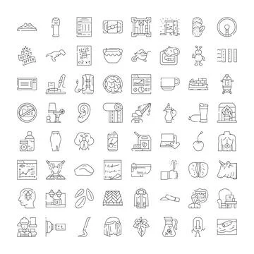Collection of outline web user interface icons Illustrazione stock