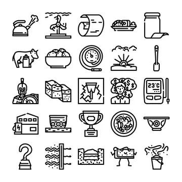 Collection outlining various household objects and concepts Stock Illustration