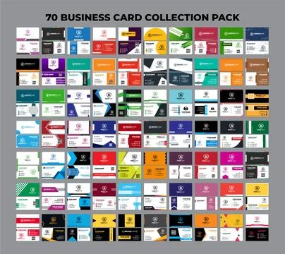 Collection Pack of Professional, Modern and Unique Business Card Vector Des.. Stock Illustration