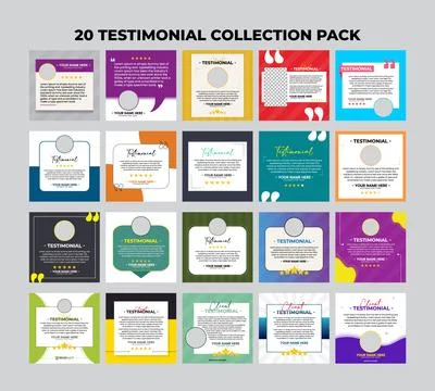 Collection Pack of Testimonial or Client Review Vector Design Template Stock Illustration