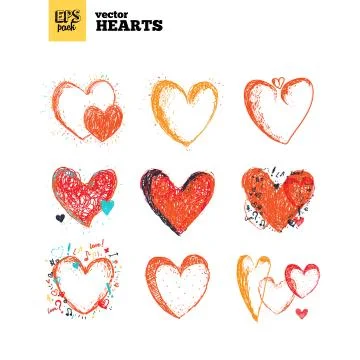 Collection pack of vector hearts Stockillustratie