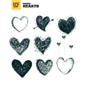Collection pack of vector hearts Stock-Illustration