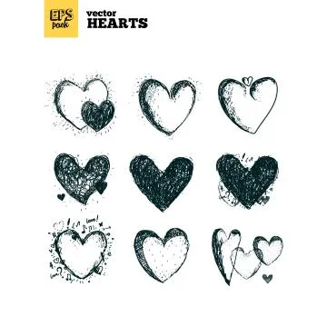 Collection pack of vector hearts Ilustração Stock