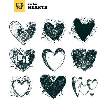 Collection pack of vector hearts イラスト素材