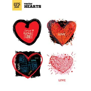 Collection pack of vector hearts Stockillustratie