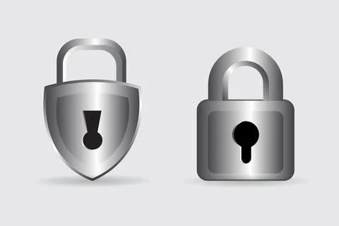 Collection of padlock vector illustration background. Realistic padlock Stock Illustration
