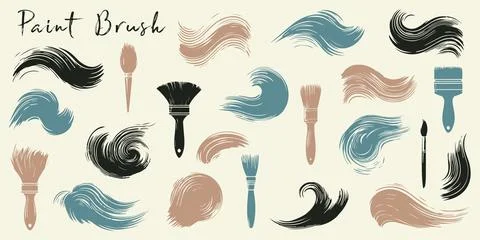 Collection paint brush Stock Illustration
