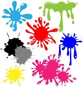 Collection of paint splash Stock Illustration
