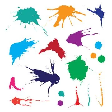 Collection of paint splash. Vector set of brush strokes. Stock Illustration