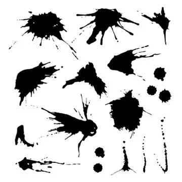 Collection of paint splash. Vector set of brush strokes. Stock Illustration