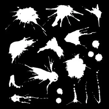 Collection of paint splash. Vector set of brush strokes. Stock Illustration