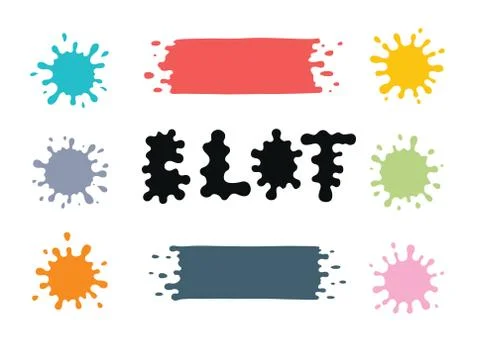 Collection of paint splashes. Vector blots set. Stock Illustration