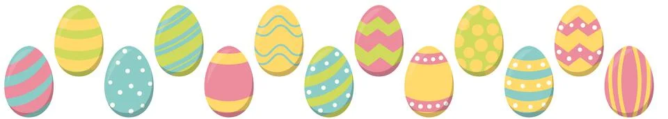 Collection painted easter eggs Stock Illustration