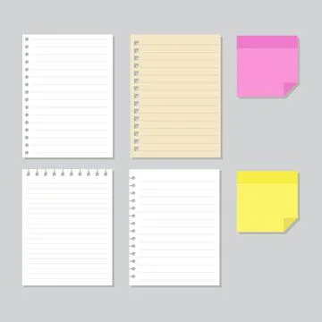 Collection of paper cartoon vector design. Pack of paper concept design. Stock Illustration
