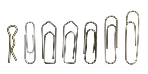 Collection of paper clips Stock Photos