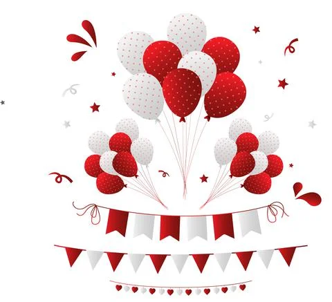 Collection of party birthday elements design vector Stock Illustration