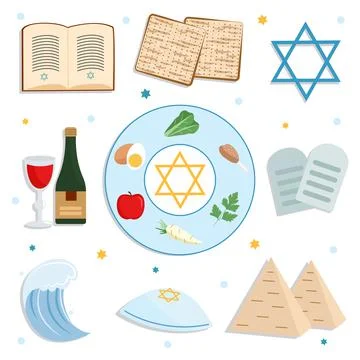 Collection of Passover elements Stockillustratie