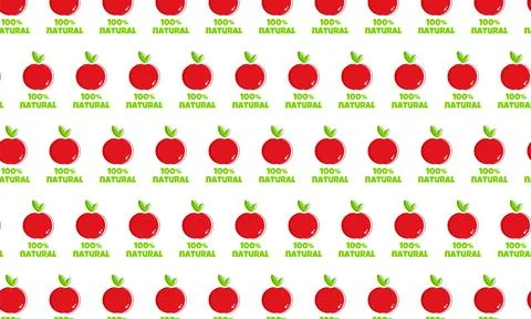 Collection with pattern vegan fruit on white background for textile design. Red Stock Illustration