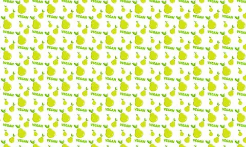 Collection with pattern vegan fruit on white background for textile design Stock Illustration