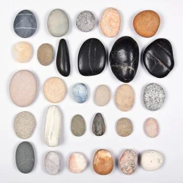 Collection of pebbles Stock Photos