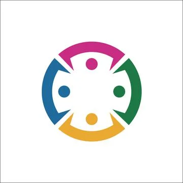 Collection Of People Icons In Circle - Vector Concept Engagement, Togethernes Stock Illustration