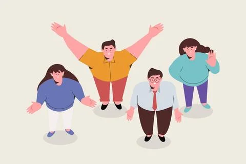 Collection of  people looking up Stock Illustration