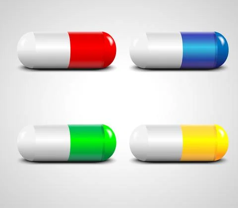 A collection of pills and tablets Stock Illustration