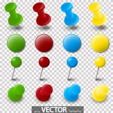 Collection of pin needle office supplies Stock Illustration