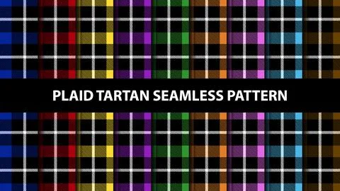Collection of plaid tartan vector seamless pattern Illustrazione stock
