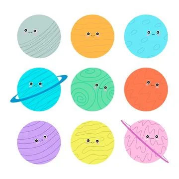 Collection of planets Stock Illustration