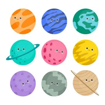 Collection of planets Stock Illustration