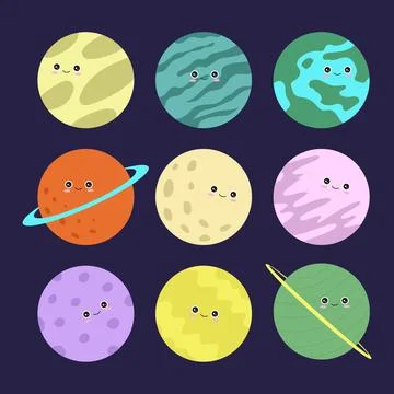 Collection of planets Stock Illustration