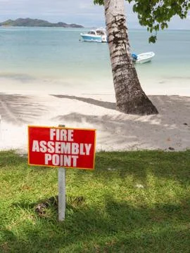 Collection point during a fire Stock Photos